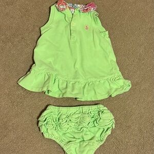Green Ruffled Ralph Lauren Dress Set